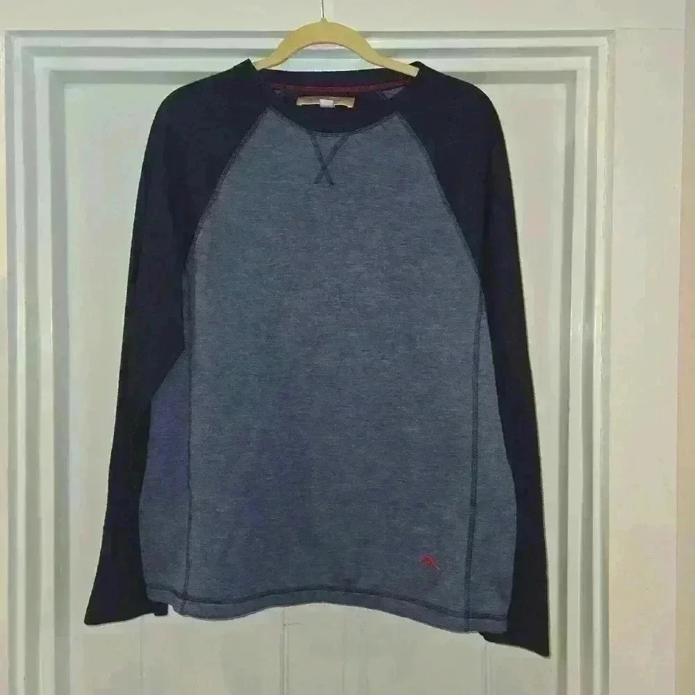 Tommy Bahama Knit Long Sleeve Sweater Shirt Blue Size Medium